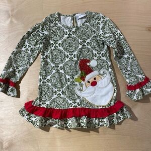 Emily Rose Green and White Patterned Dress Girl (8) (ND)
